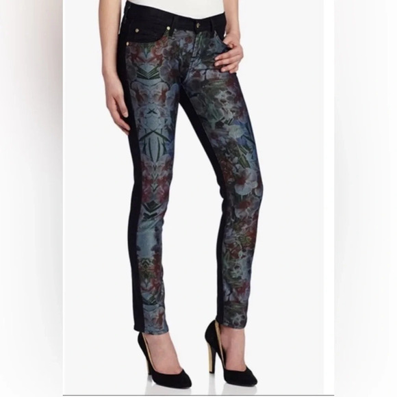 Rare 7 for all Mankind Floral Jeans - Picture 1 of 6